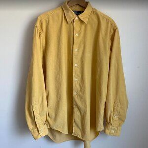 Polo Ralph Lauren Marlowe Corduroy Shirt Long Sleeve Butter Yellow Size L
